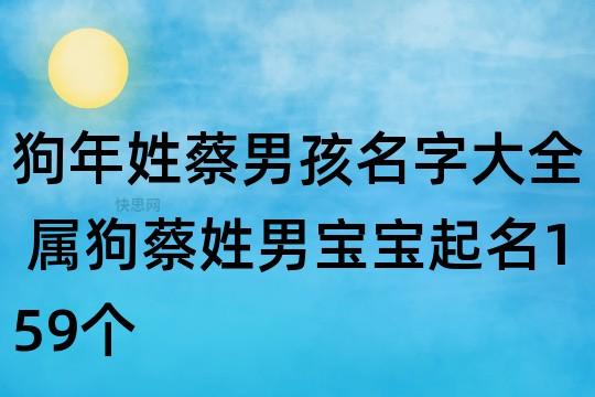 属狗的蔡姓男宝宝名字