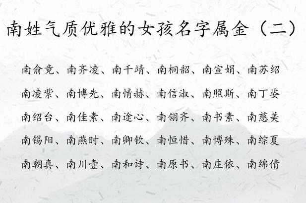 姓南带业的女孩名字