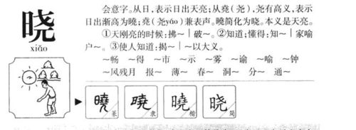 名字中带晓字的含义