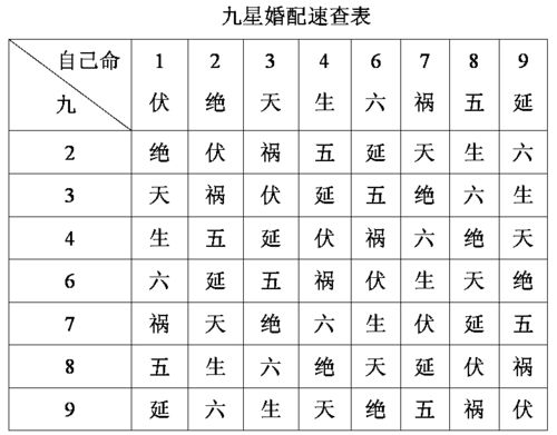 三元男女合婚九宫详解