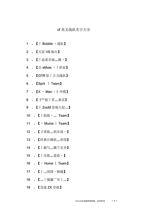 有什么好听的战队名字