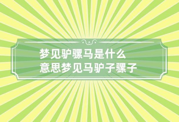 梦见骡马是什么意思