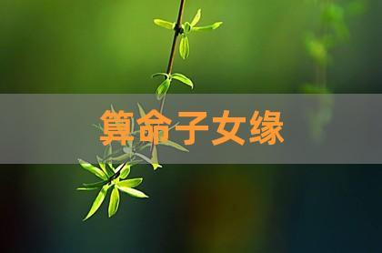 八字看子女 子女缘分旺