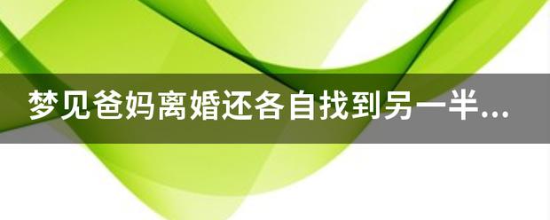 梦见自己的另一半是什么意思