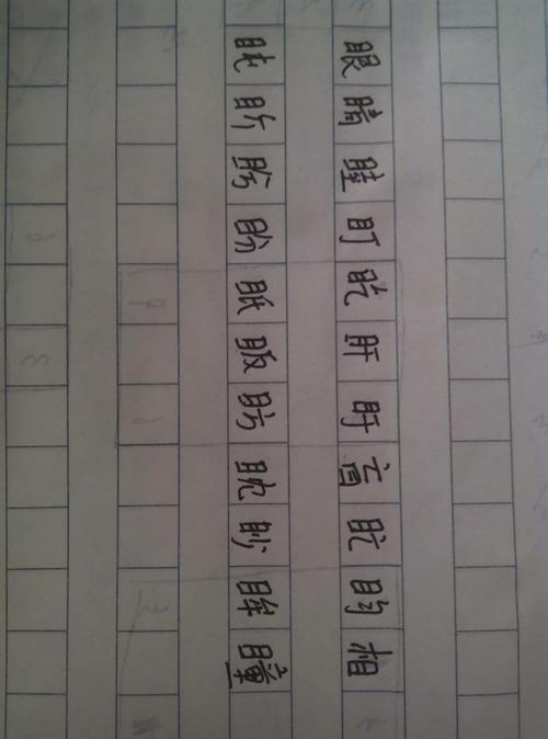 目字旁的字有哪些