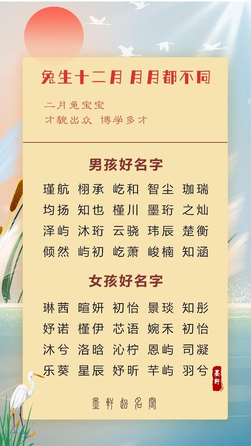 如何给属兔宝宝取名
