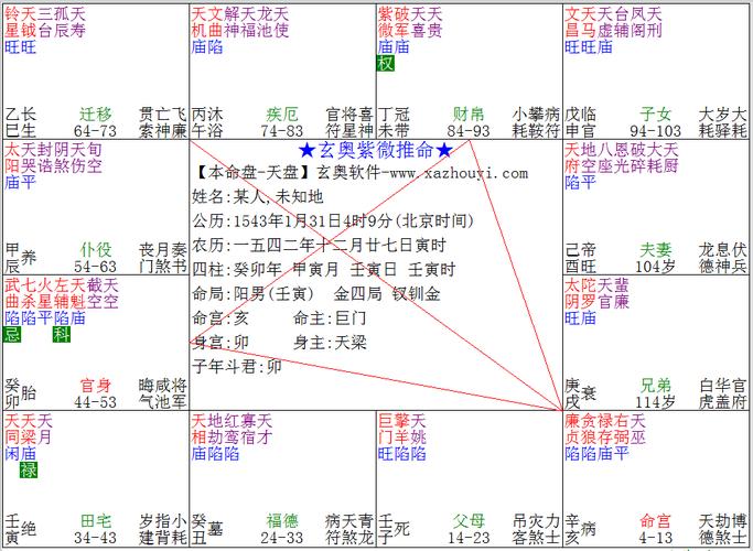 紫微斗数排盘,天相星坐官禄宫命理解析