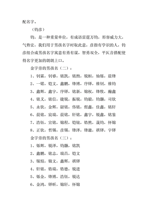 带金字旁的字男孩取名