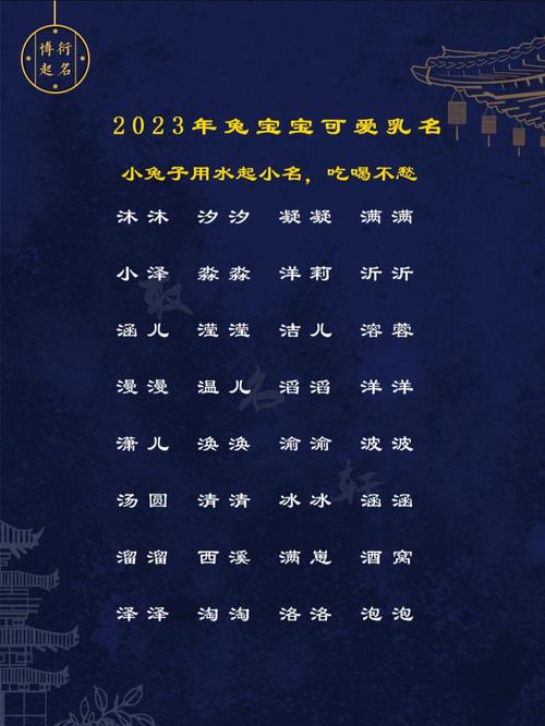 兔年男孩取名字大全