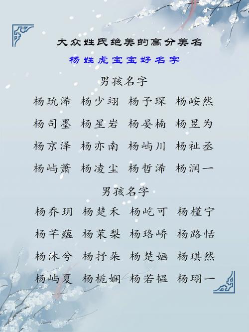 好听的男孩名字姓杨