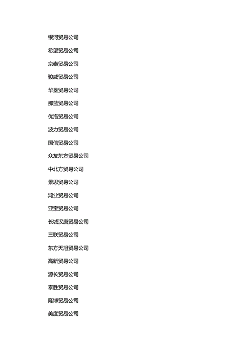 贸易公司名称怎么起