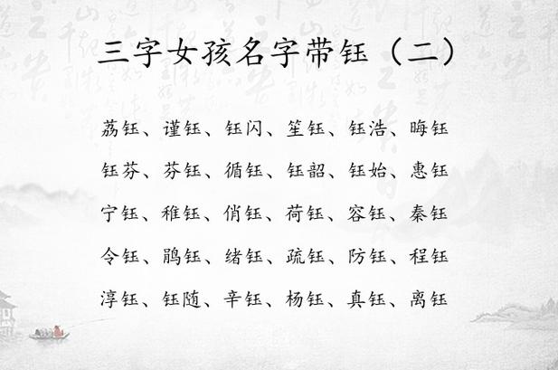 钰字女孩最佳组合名字
