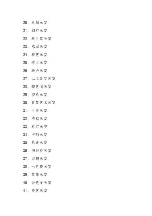 有创意好听的画室名字大全