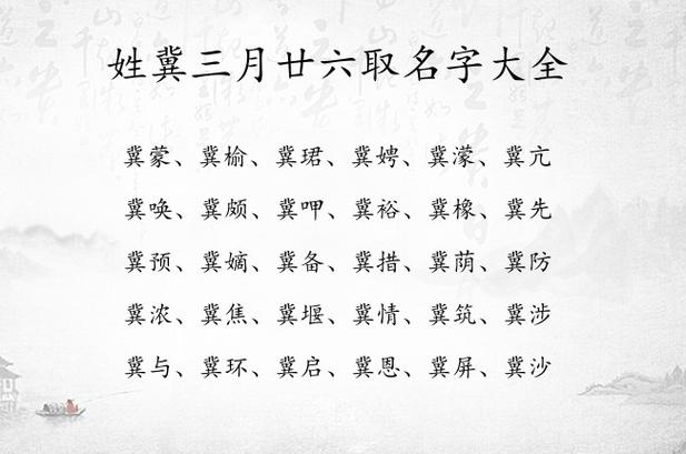 姓冀的男生名字开心的