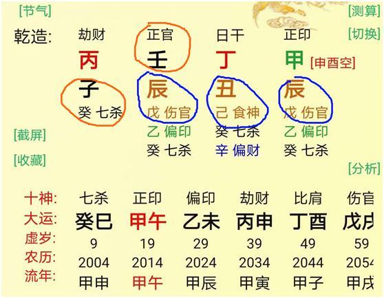 八字排盘四柱排盘