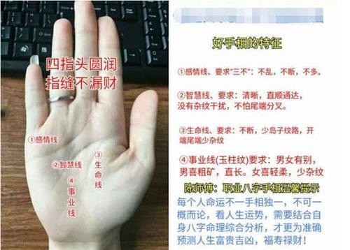 看手相算命:教你认识手上的六大旺财纹