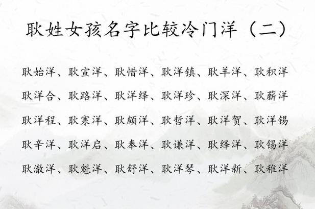 带洋字的女孩有寓意的好名字