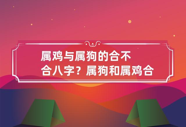 属狗和属鸡相配么?一定相冲吗?