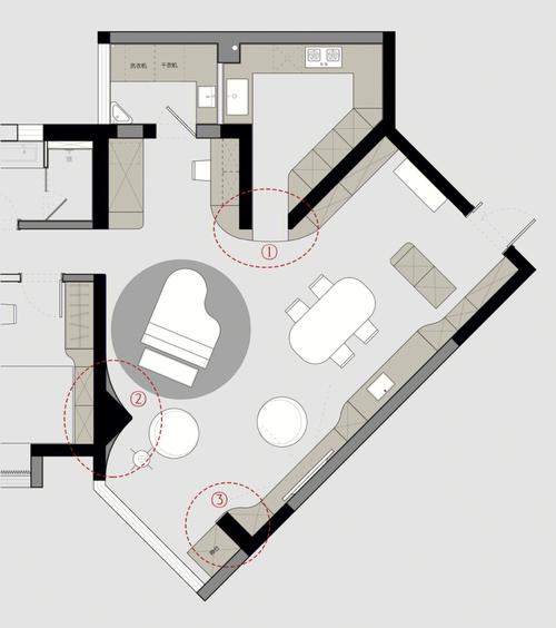 客厅尖角对居住者构成压力,如何改善?