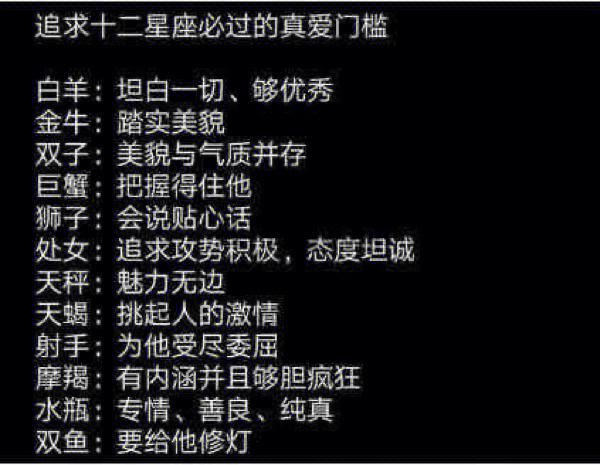 12星座真疼爱你的表现