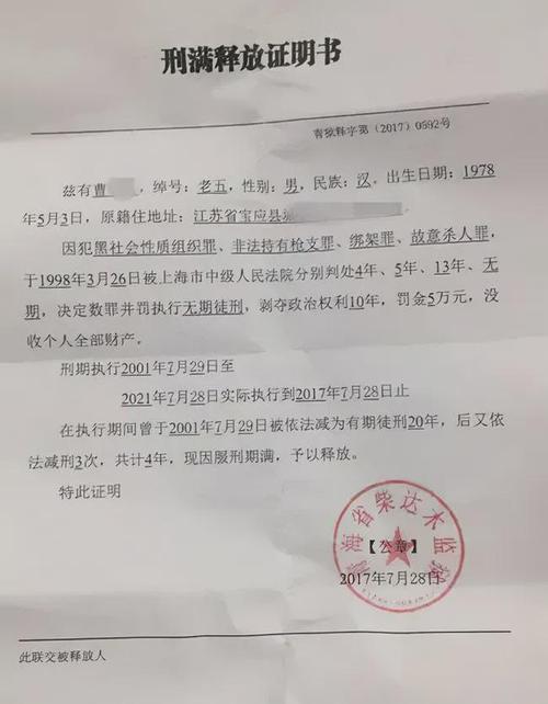 梦见释放 出狱
