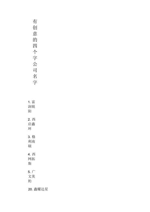 有创意的四个字广告公司名字,新公司起名热门字