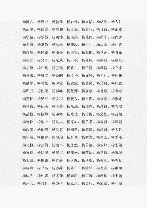 男孩杨取名字
