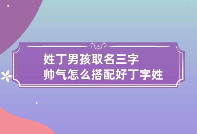 男孩姓丁有三字