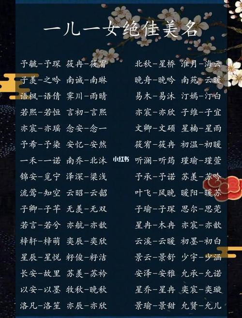 一儿一女取名成语寓意好的名字有哪些