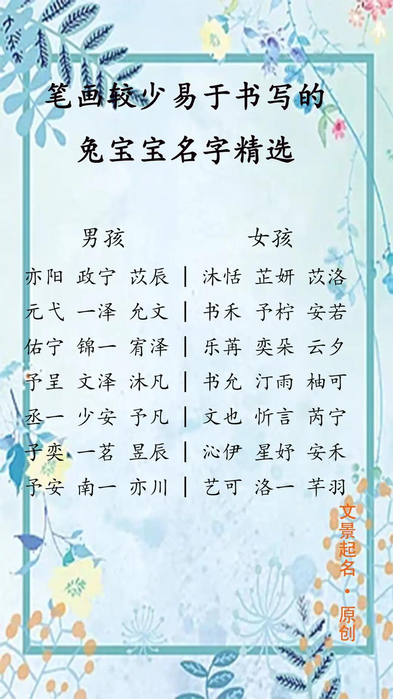 兔年出生的男孩取什么名字好
