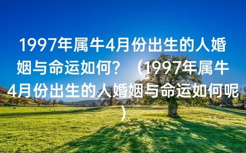 1997年4月出生的人婚姻命运好吗?