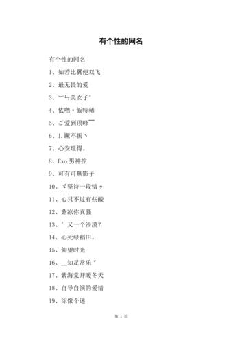 独特个性的昵称