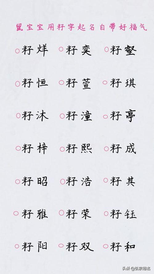 2020年属鼠孩子起名