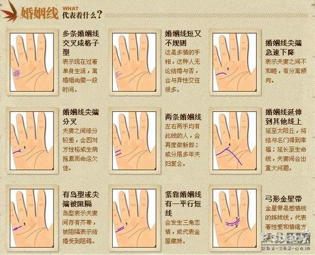 掌纹图解女右手详解婚姻线