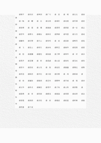 男孩带盛的名字排行