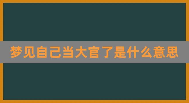 梦见做大官