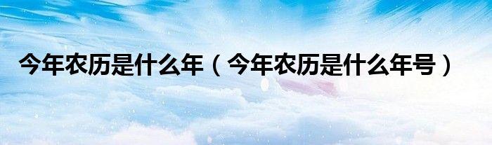 今年是什么年啊