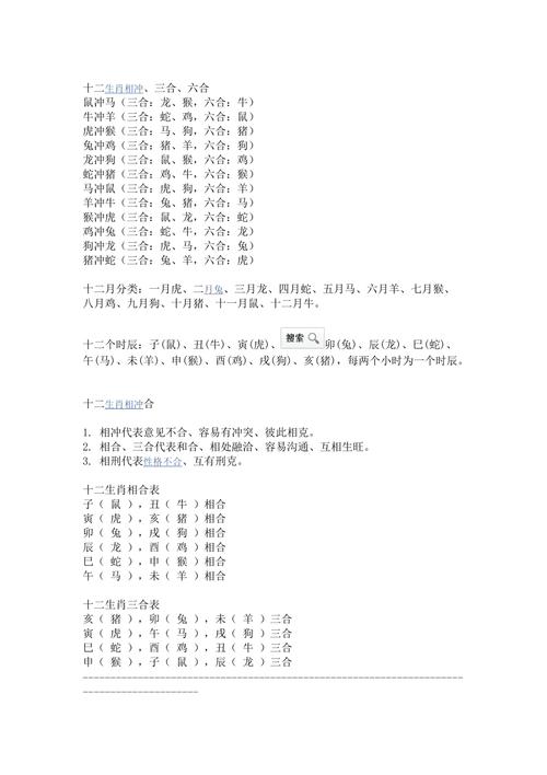 生肖三合6合相冲表