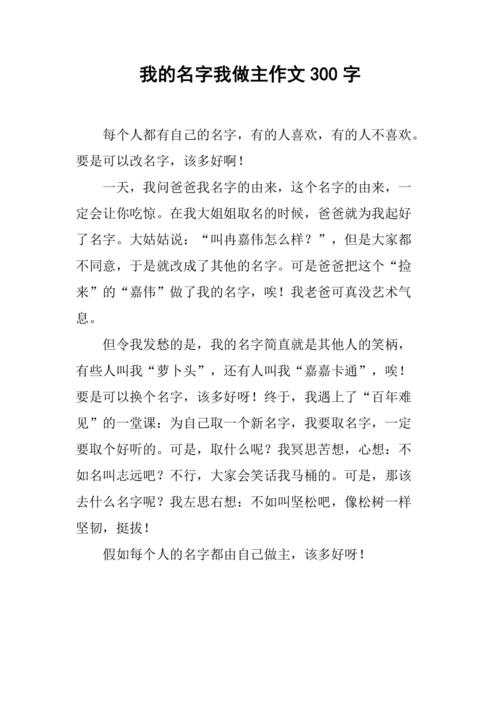 我的名字作文300字
