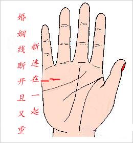 婚姻线断开重叠