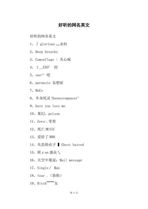 怎样起个好听的英文网名