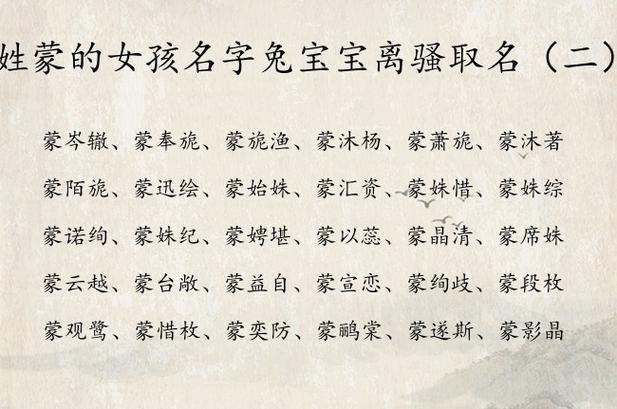 女宝宝姓蒙叫什么名字好