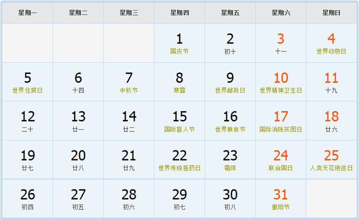 1987年农历阳历表对照