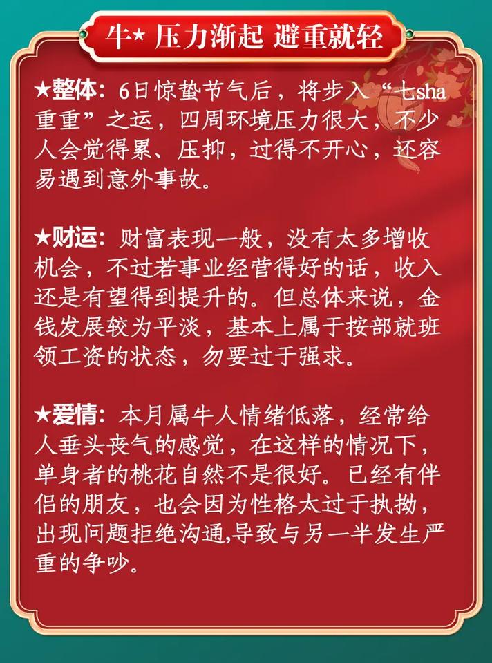 2023年运程十二生肖每月运程