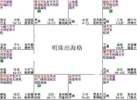 紫微斗数富贵格局——明珠出海格