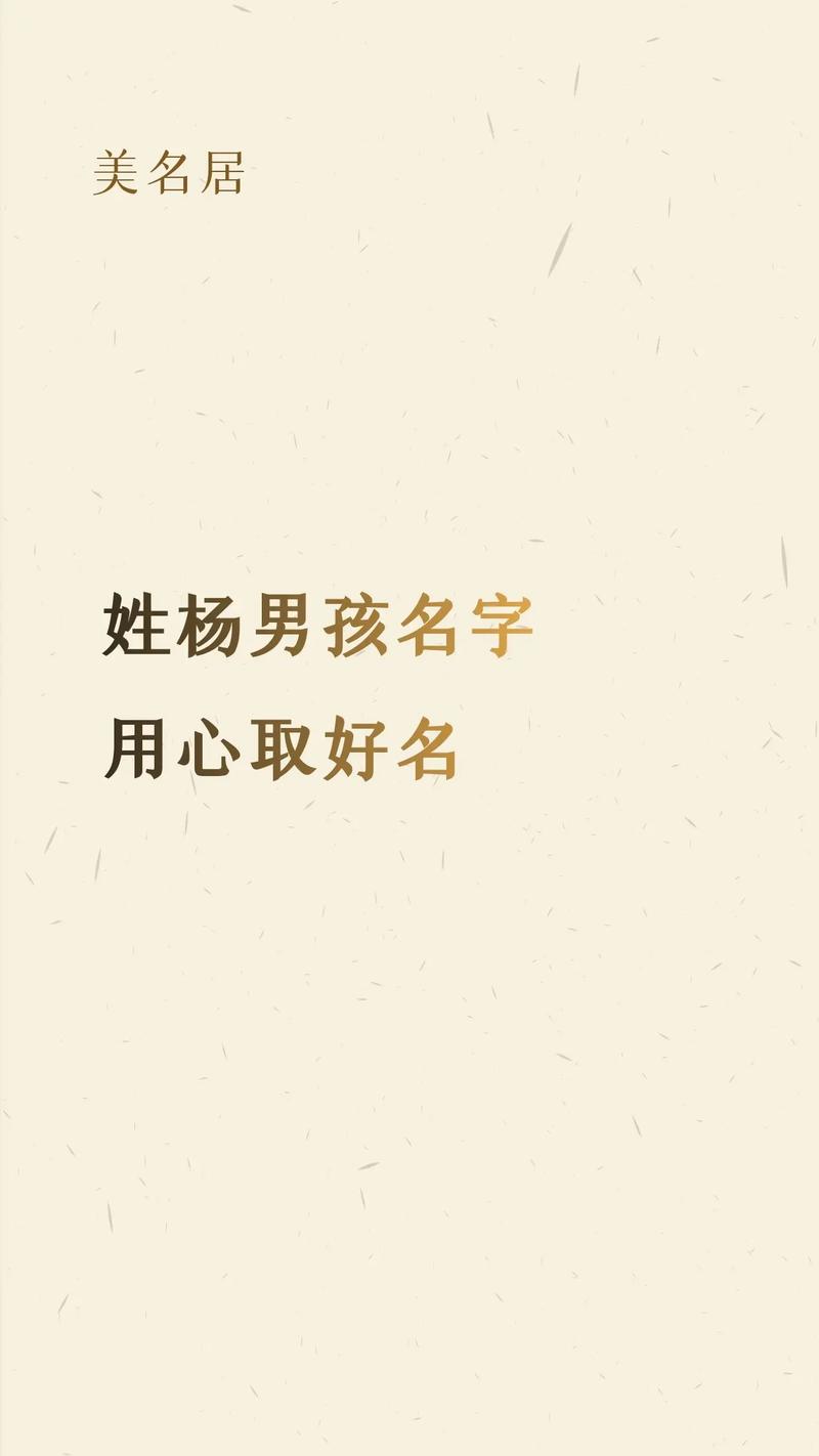 姓杨的两个字男孩名字有内涵好听的怎么取名合适