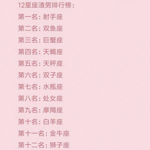 哪些星座盛产渣男