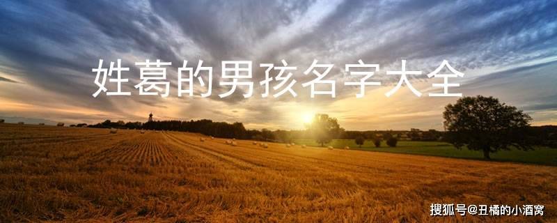 葛姓男孩起名大方顺耳的名字有哪些