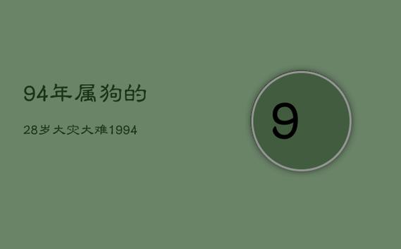 94年属狗的28岁大灾大难