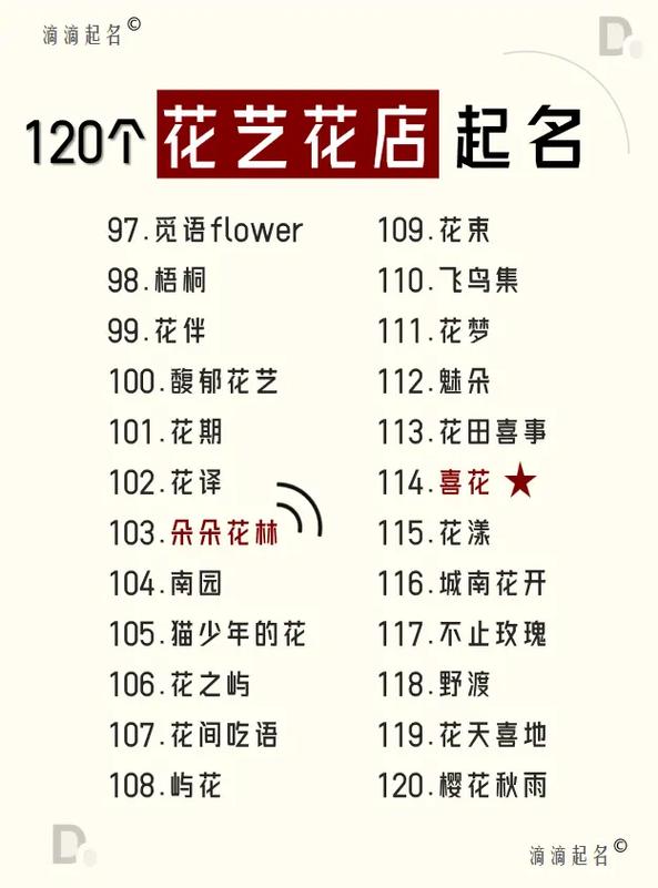 花艺工作室取名